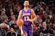 HOUSTON, TX - JANUARY 8: Kendall Marshall #12 of the Los Angeles Lakers drives against the Houston Rockets on January 8, 2014 at the Toyota Center in Houston, Texas. NOTE TO USER: User expressly acknowledges and agrees that, by downloading and or using t