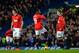 LONDON, ENGLAND - JANUARY 19: (L-R) Michael Carrick, Danny Welbeck and Adnan Januzaj of Manchester United wait for the Chelsea players to return to the field for the second half during the Barclays Premier League match between Chelsea and Manchester Unit