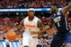 Jan 18, 2014; Syracuse, NY, USA; Syracuse Orange forward C.J. Fair (5) drives to the basket against the defense of Pittsburgh Panthers forward Jamel Artis (1) during the first half at the Carrier Dome. Mandatory Credit: Rich Barnes-USA TODAY Sports
