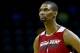 Jun 15, 2013; San Antonio, TX, USA; Miami Heat center Chris Bosh (1) during practice before game five of the NBA Finals against the San Antonio Spurs at the AT&T Center. Mandatory Credit: Derick E. Hingle-USA TODAY Sports