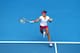 MELBOURNE, AUSTRALIA - JANUARY 19: Na Li of China plays a forehand in her fourth round match against Ekaterina Makarova of Russia during day seven of the 2014 Australian Open at Melbourne Park on January 19, 2014 in Melbourne, Australia. (Photo by Ryan
