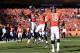DENVER, CO - JANUARY 19: Jacob Tamme #84 celebrates his second quarter touchdown with Eric Decker #87 as Peyton Manning #18 of the Denver Broncos looks on during their AFC Championship game against the New England Patriots at Sports Authority Field at M