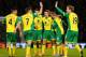 NORWICH, ENGLAND - JANUARY 18: Ryan Bennett of Norwich City celebrates scoring with team mates during the Barclays Premier League match between Norwich City and Hull City at Carrow Road on January 18, 2014 in Norwich, England. (Photo by Christopher Lee/G