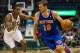 Dec 18, 2013; Milwaukee, WI, USA; New York Knicks guard Beno Udrih (18) during the game against the Milwaukee Bucks at BMO Harris Bradley Center. New York won 107-101 in double overtime. Mandatory Credit: Jeff Hanisch-USA TODAY Sports