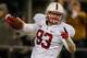 SEATTLE, WA - SEPTEMBER 28: Linebacker Trent Murphy #93 of the Stanford Cardinal celebrates after returning an interception for a touchdown against the Washington State Cougars on September 28, 2013 at CenturyLink Field in Seattle, Washington. Stanford d