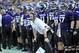 Sep 7, 2013; Evanston, IL, USA; Northwestern Wildcats head coach Pat Fitzgerald coaches against the Syracuse Orange during the first quarter at Ryan Field. Mandatory Credit: David Banks-USA TODAY Sports