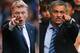 FILE PHOTO - EDITORS NOTE: COMPOSITE OF TWO IMAGES - Image Numbers 185933325 (L) and 176736916) In this composite image a comparison has been made between David Moyes, Manager of Manchester United (L) and Jose Mourinho, Manager of Chelsea. Chelsea and Man