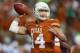 AUSTIN, TX - SEPTEMBER 21: David Ash #14 of the Texas Longhorns throws against the Kansas State Wildcats at Darrell K Royal-Texas Memorial Stadium on September 21, 2013 in Austin, Texas. (Photo by Ronald Martinez/Getty Images)