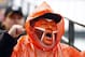 PITTSBURGH, PA - DECEMBER 29: A Cleveland Browns fan cheers against the Pittsburgh Steelers during the game on December 29, 2013 at Heinz Field in Pittsburgh, Pennsylvania. The Steelers defeated the Browns 20-7. (Photo by Justin K. Aller/Getty Images)