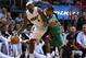 Jan 21, 2014; Miami, FL, USA; Miami Heat small forward LeBron James (6) dribbles the ball as Boston Celtics point guard Rajon Rondo (9) defends in the first half at American Airlines Arena. Mandatory Credit: Robert Mayer-USA TODAY Sports