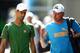 MELBOURNE, AUSTRALIA - JANUARY 14: Novak Djokovic of Serbia and his coach Boris Becker talk during a practice session during day two of the 2014 Australian Open at Melbourne Park on January 14, 2014 in Melbourne, Australia. (Photo by Matt King/Getty Ima