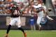 CLEVELAND, OH - OCTOBER 14: Defensive back Joe Haden #23 of the Cleveland Browns knocks down a pass to wide receiver A.J. Green #18 of the Cincinnati Bengals at Cleveland Browns Stadium on October 14, 2012 in Cleveland, Ohio. (Photo by Matt Sullivan/Get