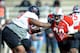 MOBILE, AL - JANUARY 20: Dee Ford #30 of the South team works against Morgan Moses #78 during a Senior Bowl practice session at Fairhope Stadium on January 20, 2014 in Fairhope, Alabama. (Photo by Stacy Revere/Getty Images)