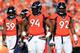 DENVER, CO - JANUARY 19: Danny Trevathan #59 and Terrance Knighton #94 of the Denver Broncos reacts in the second quarter against the New England Patriots during the AFC Championship game at Sports Authority Field at Mile High on January 19, 2014 in Denv