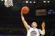 OAKLAND, CA - JANUARY 20: Stephen Curry #30 of the Golden State Warriors shoots a layup against the Indiana Pacers on January 20, 2014 at Oracle Arena in Oakland, California. NOTE TO USER: User expressly acknowledges and agrees that, by downloading and or