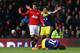 MANCHESTER, ENGLAND - JANUARY 05: Fabio of Manchester United reacts following his red-card challenge on Jose Canas of Swansea City during the FA Cup with Budweiser Third round match between Manchester United and Swansea City at Old Trafford on January 5,