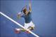 Jan 24, 2014; Melbourne, AUSTRALIA; Roger Federer (SUI) during his match against Rafael Nadal (ESP) on day twelve of the 2014 Australian Open at Melbourne Park. Mandatory Credit: Nicolas Luttiau/Presse Sports via USA TODAY Sports