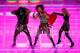 INDIANAPOLIS, IN - FEBRUARY 05: Singer Madonna performs with Redfoo and SkyBlu of LMFAO during the Bridgestone Super Bowl XLVI Halftime Show at Lucas Oil Stadium on February 5, 2012 in Indianapolis, Indiana. (Photo by Gregory Shamus/Getty Images)