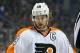 Jan 14, 2014; Buffalo, NY, USA; Philadelphia Flyers center Claude Giroux (28) during the game against the Buffalo Sabres at First Niagara Center. Mandatory Credit: Kevin Hoffman-USA TODAY Sports