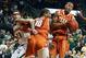 Jan 25, 2014; Waco, TX, USA; Texas Longhorns guard Demarcus Holland (2) grabs a rebound in front of Baylor Bears center Isaiah Austin (21) during the first half at The Ferrell Center. Mandatory Credit: Kevin Jairaj-USA TODAY Sports