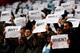 LONDON, ENGLAND - JANUARY 24: Coventry City fans hold signs in protest during the FA Cup with Budweiser Fourth round match between Arsenal and Coventry City at Emirates Stadium on January 24, 2014 in London, England. Coventry City fans held banners after