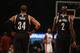 NEW YORK, NY - JANUARY 10: Paul Pierce #34 of the Brooklyn Nets and Kevin Garnett #2 of the Brooklyn Nets look on against the Miami Heat during their game at the Barclays Center on January 10, 2014 in New York City. NOTE TO USER: User expressly acknowle