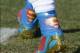 Jan 23, 2014; Honolulu, HI, USA; General view of the Under Armour cleats of Carolina Panthers quarterback Cam Newton with Superman shield at practice for the 2014 Pro Bowl at Joint Base Pearl Harbor-Hickam. Mandatory Credit: Kirby Lee-USA TODAY Sports