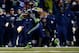 SEATTLE, WA - JANUARY 19: Running back Marshawn Lynch #24 of the Seattle Seahawks runs for a 40-yard touchdown in the third quarter against the San Francisco 49ers during the 2014 NFC Championship at CenturyLink Field on January 19, 2014 in Seattle, Wash