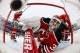 NEW YORK, NY - JANUARY 26: (EDITORIAL USE ONLY) Martin Brodeur #30 of the New Jersey Devils looks back in the net after allowing a goal in the first period to the New York Rangers during the 2014 Coors Light NHL Stadium Series at Yankee Stadium on Januar
