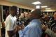 CLEVELAND, OH - NOVEMBER 27: Dwyane Wade #3 of the Miami Heat speaks with the media before the game against the Cleveland Cavaliers at The Quicken Loans Arena on November 27, 2013 in Cleveland, Ohio. NOTE TO USER: User expressly acknowledges and agrees t