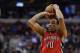 Jan 24, 2014; Philadelphia, PA, USA; Toronto Raptors guard DeMar DeRozan (10) shoots a jump shot during the fourth quarter against the Philadelphia 76ers at Wells Fargo Center. The Raptors defeated the Sixers 104-95. Mandatory Credit: Howard Smith-USA TOD