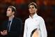 MELBOURNE, AUSTRALIA - JANUARY 26: Pete Sampras presents Rafael Nadal of Spain with the runner up plate after he lost his men's final match against Stanislas Wawrinka of Switzerland during day 14 of the 2014 Australian Open at Melbourne Park on January 2