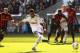 SWANSEA, WALES - MARCH 11: Scott Sinclair of Swansea City takes a penalty kick which is saved by Joe Hart of Manchester City during the Barclays Premier League match between Swansea City and Manchester City at the Liberty Stadium on March 11, 2012 in Swa