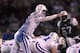 Peyton got shellacked in chilly New Jersey during the 2002 playoffs.