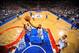 PHILADELPHIA, PA - JANUARY 25: Kevin Durant #35 of the Oklahoma City Thunder putting up a layup during a game against the Philadelphia 76ers at the Wells Fargo Center on January 25, 2014 in Philadelphia, Pennsylvania. NOTE TO USER: User expressly acknowle