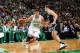 BOSTON, MA - JANUARY 26: Kris Humphries #43 of the Boston Celtics drives the ball against the Brooklyn Nets on January 26, 2014 at the TD Garden in Boston, Massachusetts. NOTE TO USER: User expressly acknowledges and agrees that, by downloading and or us