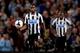 MANCHESTER, ENGLAND - AUGUST 19: (L-R) Dejected newcastle teammates Vurnon Anita and Mapou Yanga-Mbiwa look on after conceding four goals during the Barclays Premier League match between Manchester City and Newcastle United at the Etihad Stadium on Augus