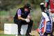 This is never a good sign: a golfer sitting down during a round.