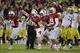 November 7, 2013; Stanford, CA, USA; Stanford Cardinal linebacker Jarek Lancaster (35) celebrates after recovering a fumble by Oregon Ducks quarterback Marcus Mariota (8, not pictured) during the third quarter at Stanford Stadium. Stanford defeated Oregon