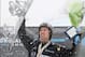 Jan 20, 2013; Stoneham-et-Tewkesbury, Quebec, Canada; Iouri Podladtchikov (SUI) reacts as he won the gold medal at the half pipe men's finals at the FIS World Championships. Mandatory Credit: Jean-Yves Ahern-USA TODAY Sports