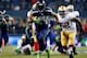 SEATTLE, WA - JANUARY 19: Running back Marshawn Lynch #24 of the Seattle Seahawks carries the ball against the San Francisco 49ers during the 2014 NFC Championship at CenturyLink Field on January 19, 2014 in Seattle, Washington. (Photo by Jonathan Ferre