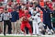 TUCSON, AZ - NOVEMBER 23: Linebacker Scooby Wright #31 of the Arizona Wildcats intercepts a pass intended for wide receiver Bralon Addison #11 of the Oregon Ducks during the college football game at Arizona Stadium on November 23, 2013 in Tucson, Arizona
