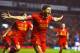 LIVERPOOL, ENGLAND - JANUARY 28: Steven Gerrard of Liverpool celebrates after scoring the opening goal during the Barclays Premier League match between Liverpool and Everton at Anfield on January 28, 2014 in Liverpool, England. (Photo by Laurence Griffi