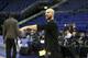 LONDON, ENGLAND - JANUARY 15: Head Coach Jason Kidd of the Brooklyn Nets calls a play during practice as part of the 2014 Global Games on January 15, 2014 at The O2 Arena in London, England. NOTE TO USER: User expressly acknowledges and agrees that, by d