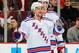 CHICAGO, IL - JANUARY 8: Mats Zuccarello #36 of the New York Rangers reacts after scoring against the Chicago Blackhawks in the first period during the NHL game on January 08, 2014 at the United Center in Chicago, Illinois. (Photo by Bill Smith/NHLI via