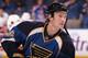 ST. LOUIS, MO - DECEMBER 05: Jay Bouwmeester #19 of the St. Louis Blues warms up prior to an NHL game against the New York Islanders on December 5, 2013 at Scottrade Center in St. Louis, Missouri. (Photo by Mark Buckner/NHLI via Getty Images)