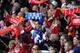 LIVERPOOL, ENGLAND - APRIL 15: (THE SUN OUT, THE SUN ON SUNDAY OUT) (NO SALES) In this handout image provided by Liverpool FC, members of the congregation hold aloft Everton and Liverpool scarves during the 24th Hillsborough Anniversary Memorial Service