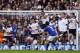 LONDON, ENGLAND - OCTOBER 23: Leighton Baines of Everton scores the first goal from a freekick during the Barclays Premier League match between Tottenham Hotspur and Everton at White Hart Lane on October 23, 2010 in London, England. (Photo by Richard He