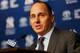 NEW YORK, NY - DECEMBER 20: General Manager Brian Cashman speaks to the media during Carlos Beltran's introductory press conference at Yankee Stadium on December 20, 2013 in the Bronx borough of New York City. (Photo by Mike Stobe/Getty Images)