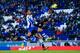 BARCELONA, SPAIN - NOVEMBER 30: Imanol Agirretxe of Real Sociedad head the ball towards goal under a challenge by Hector Moreno of RCD Espanyol during the La Liga match between RCD Espanyol and Real Sociedad de Futbol at Cornella-El Prat Stadium on Novem